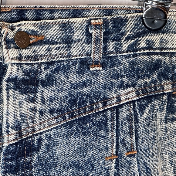 SUNSET BLUES - VINTAGE 80s Women's Jeans Sz 16 TALL High Waist - ACID WASH BLUE - Picture 12 of 13